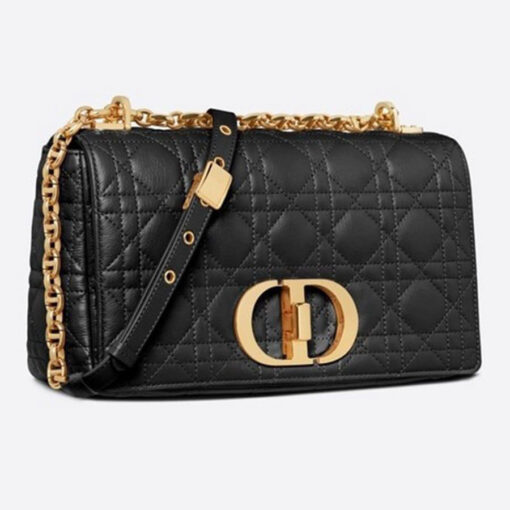 Dior Medium Caro Crossbody Bag in Black Supple Cannage Calfskin 1