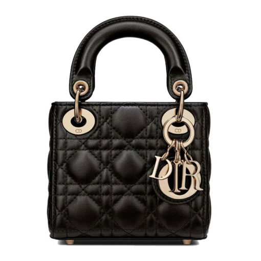 Dior Micro Lady Dior Handbag in Black Cannage Lambskin 1