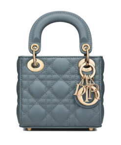 Dior Micro Lady Dior Handbag in Cloud Blue Cannage Lambskin Blue color 3