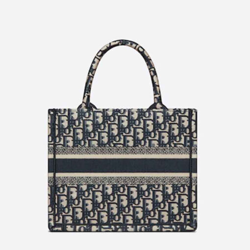 Dior Small Book Tote Bag in Blue Dior Oblique Jacquard